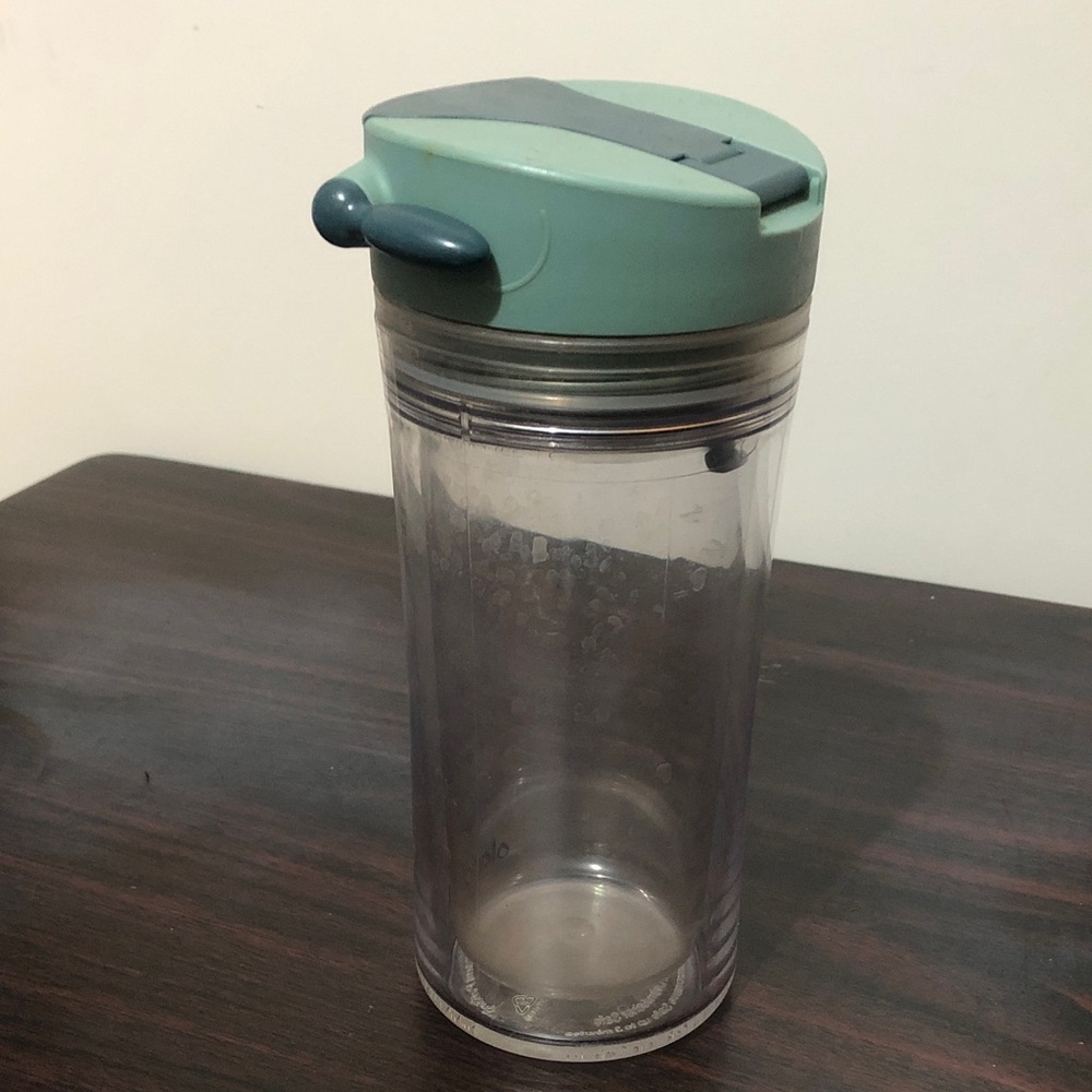 Clear and Teal Tea Travel Mug